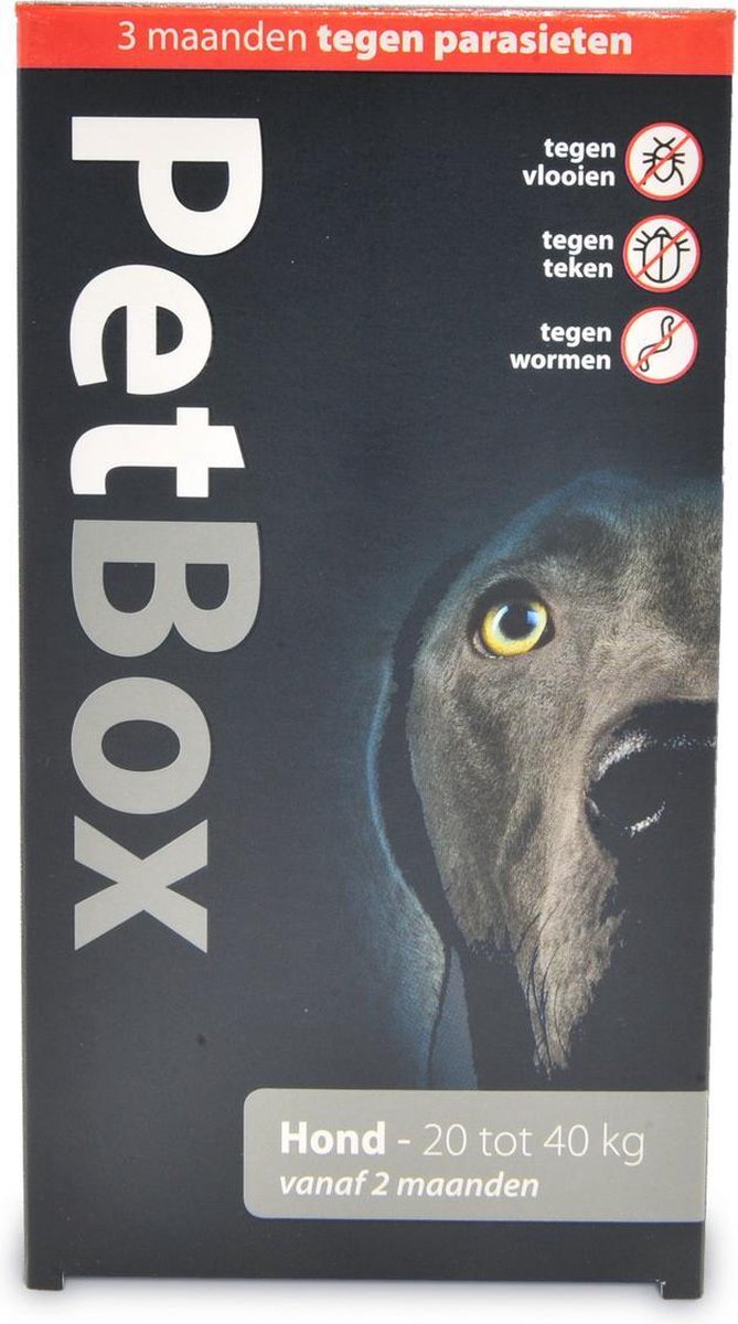 Petbox Hond Vlo. Teek & Worm - Anti vlo - teek- worm - Large 20-40 Kg