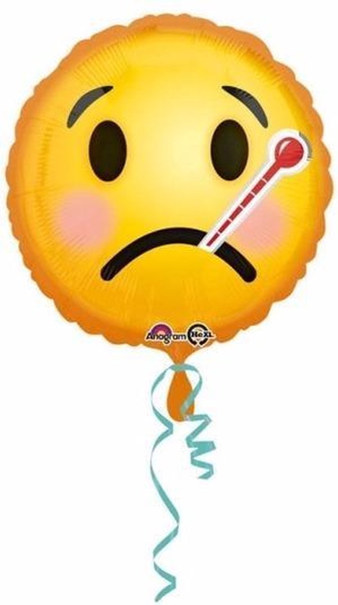 Helium ballon ziekte smiley 43 cm