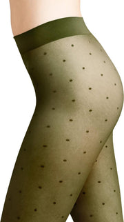 FALKE Fantasiepanty Dots 40685 - Groen 7657 forest Dames - S-M