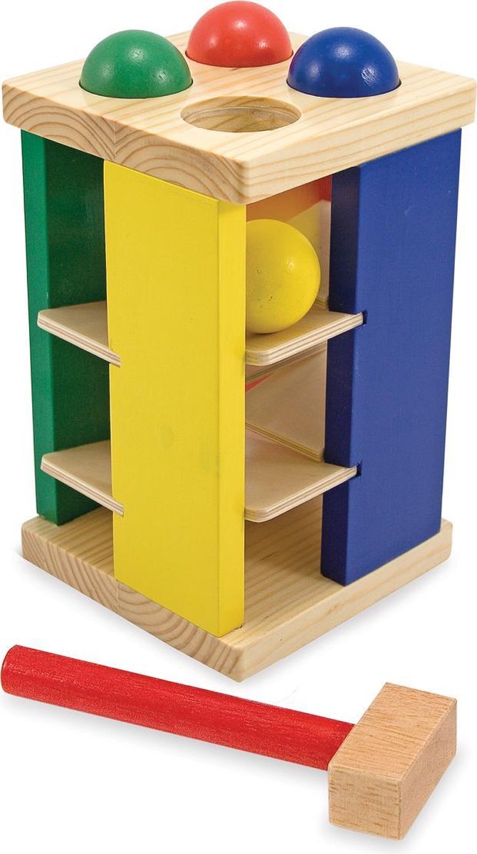 Melissa & Doug Deluxe Houten Pound and Roll speelgoed met hamer