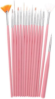 Acryl nagel penselen - Set van 15 - Roze - Nail art penselen - Acryl penselen - Acryl nagels