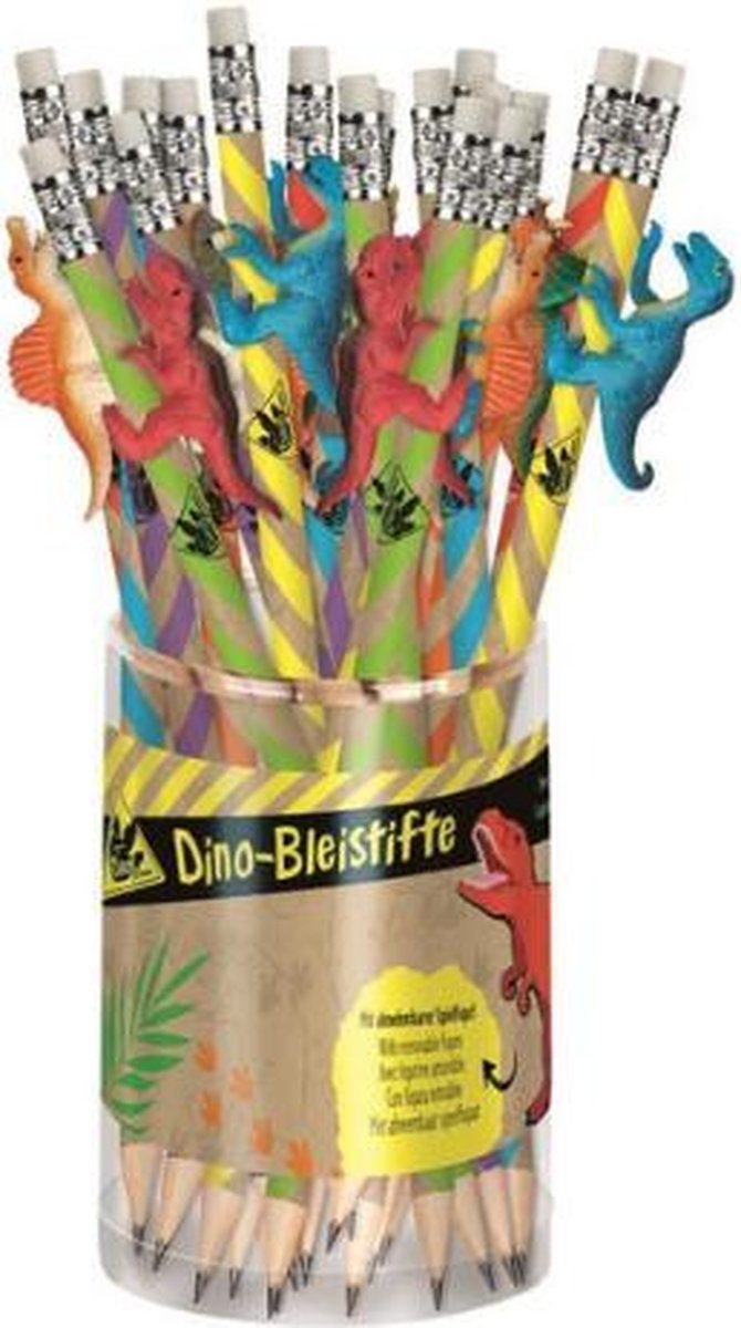 Uitdeel cadeautjes potlood met dino gum