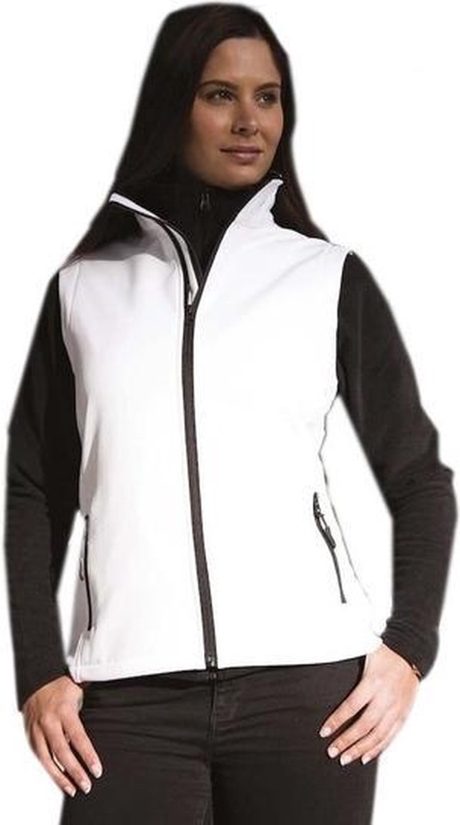 Softshell casual bodywarmer wit voor dames - Outdoorkleding wandelen/zeilen - Mouwloze vesten XL