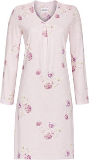 Nachthemd Ringella roze gebloemd v-hals