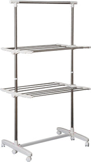 HOMCOM Droogrek met 2 niveaus 83-140 x 62 x 139cm