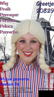 Carnavalspruik Pruik Greetje blond
