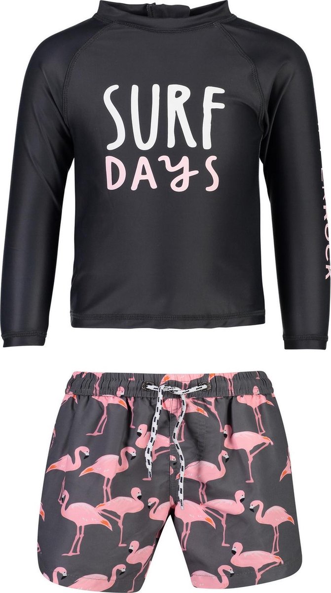 Snapper Rock - UV Zwemset voor baby's - Surf Days - Zwart/Roze - maat 80-86cm