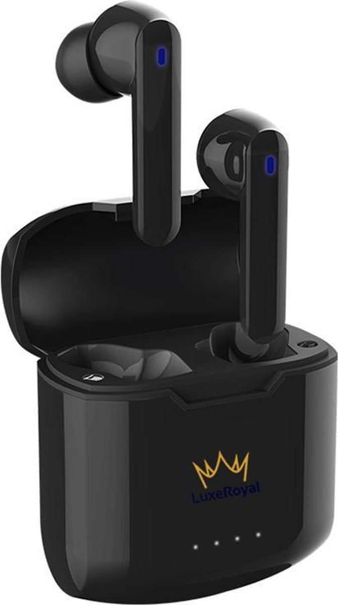 draadloze oordopjes - bluetooth oordopjes - wireless earbuds - headset In-Ear - draadloze oortjes - koptelefoons - Zwart - LuxeRoyal - Volledig draadloze oordopjes