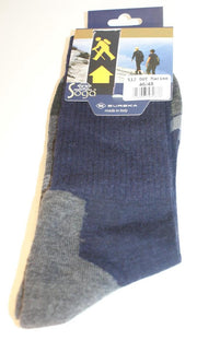 Merino wollen WERK/WANDELsok - versterkte hiel en teen - blauw/grijs - 39/42