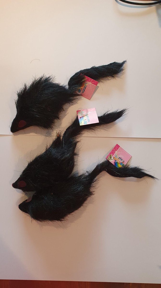 Speelgoed voor katten grot zwarte muis 3 stukken