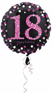 Helium Ballon 18 Jaar Roze 43cm leeg
