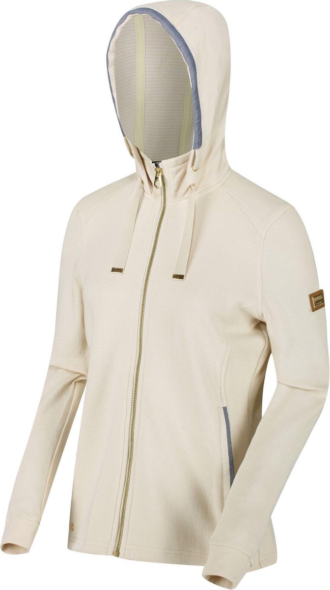 Dames Ramana Middelzware fleece met volledige ritssluiting en capuchon Outdoortrui - Wit - Maat 36