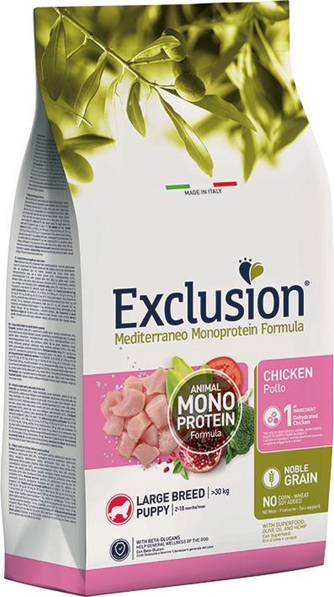 Exclusion Mediterraneo Large pup kip 12 kilo