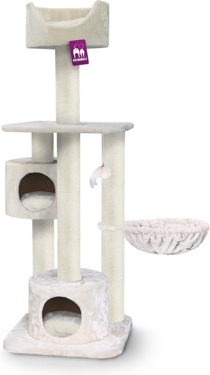 Petrebels Maxima 175 krabpaal - Creme - 60 x 60 x 175 cm - 12 cm stam