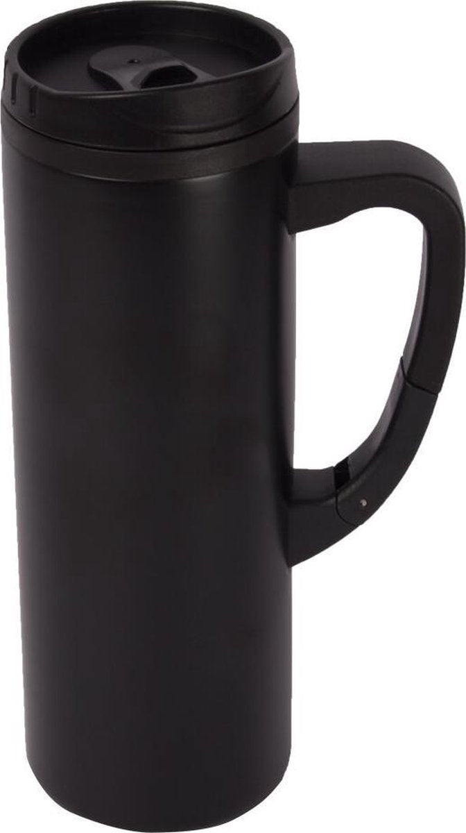 Biggmugg Reisbeker - Vacuümdeksel - Zwart - 450 ml - Geschikt voor koffie
