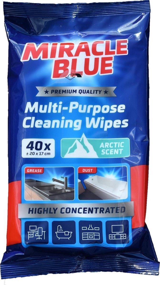 Miracle Blue 40 Doekjes - Blauw - Kunststof - Set Van 2 Pakken