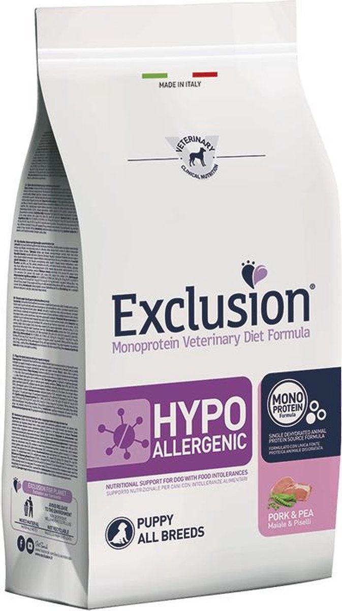 Exclusion Veterinary Hypoallergenic Puppy pork 12 kilo