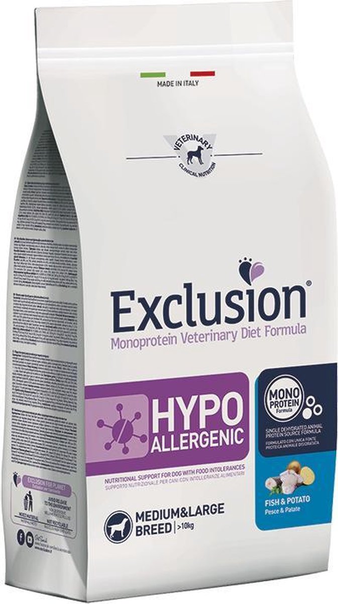 Exclusion Veterinary Hypoallergenic adult fish 12 kilo