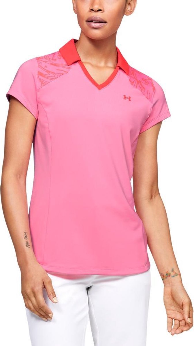 UA Zinger Blocked Polo-Lipstick / Beta / Beta maat: L    dames > golf kleding > tops > polo