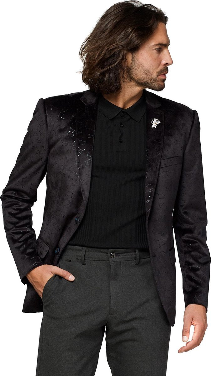 OppoSuits Deluxe Outer Space - Constellations  - Heren Blazer - Casual - Black - Maat EU 48