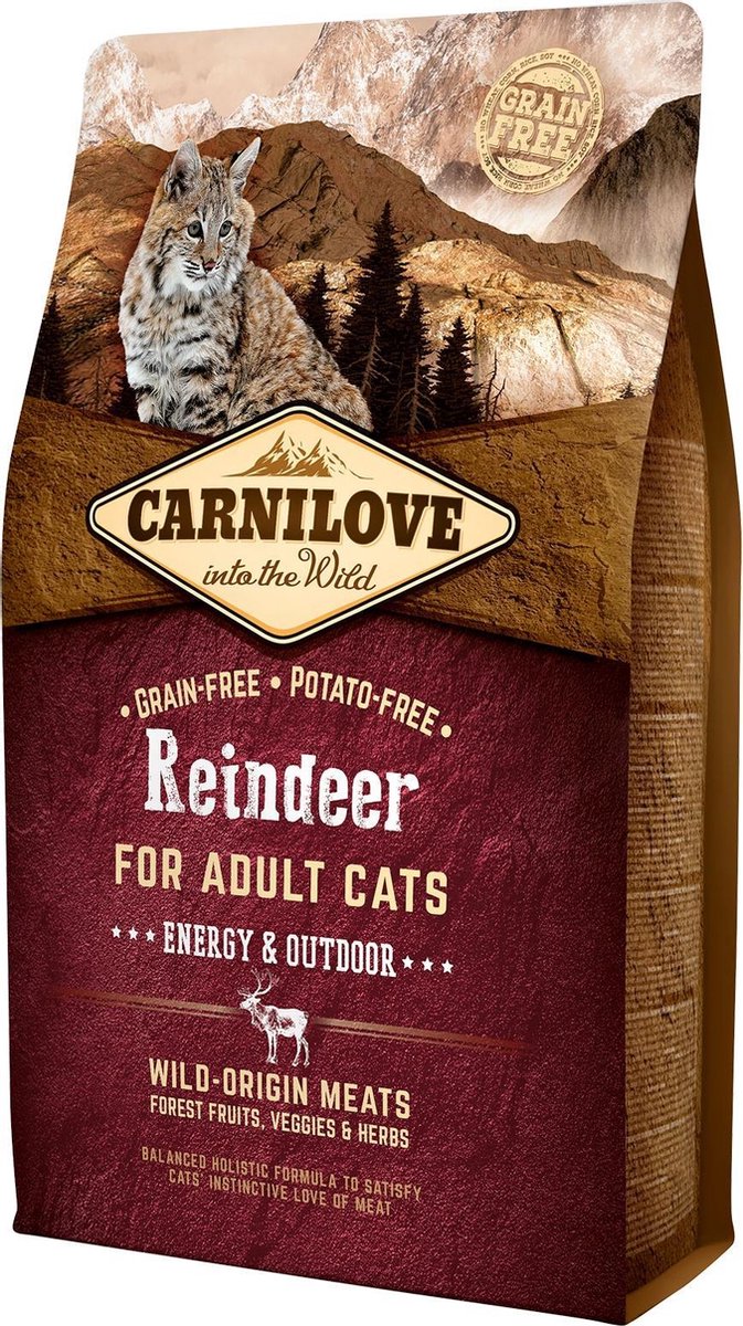 Carnilove granenvrij Rendier Energy/Outdoor 6kg