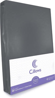 Cillows Premium Jersey Hoeslaken voor Kinderen - 70x150 cm - (tot 20 cm hoogte) - Donker Grijs