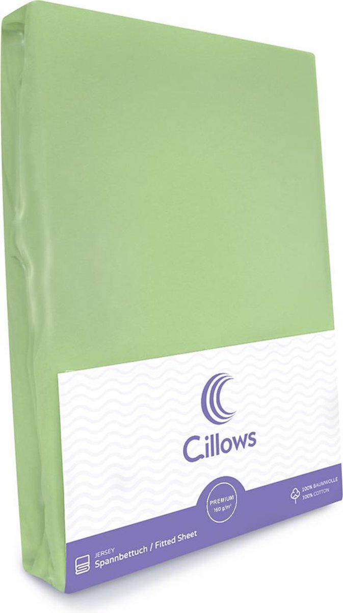 Cillows Premium Jersey Hoeslaken voor Kinderen - 70x140 cm - (tot 20 cm hoogte) - Kiwi
