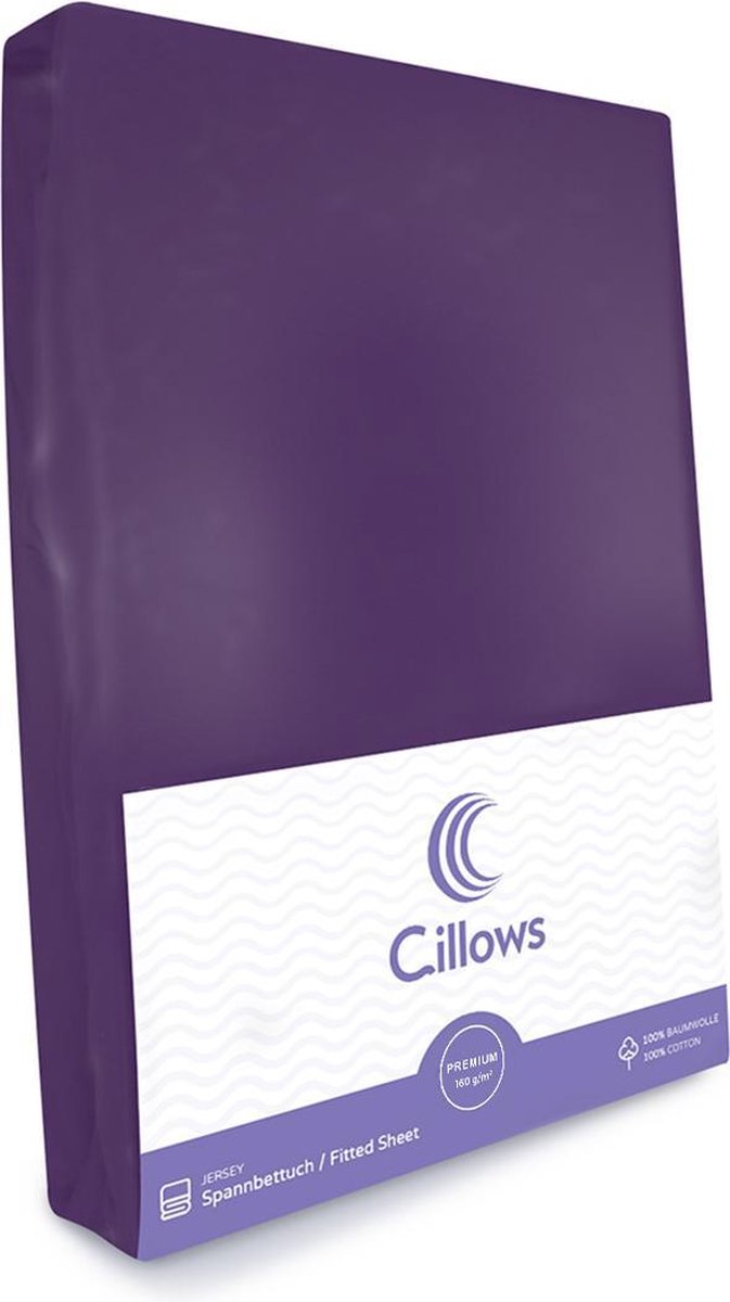 Cillows Premium Jersey Hoeslaken voor Kinderen - 70x140 cm - (tot 20 cm hoogte) - Paars