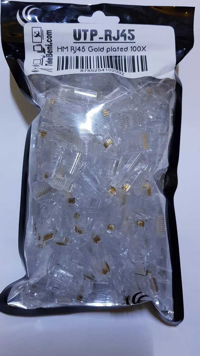 TeleBeni 100 X UTP netwerk connector RJ45 krimpconnector