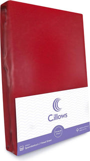 Cillows Premium Jersey Hoeslaken voor Kinderen - 70x140 cm - (tot 20 cm hoogte) - Rood