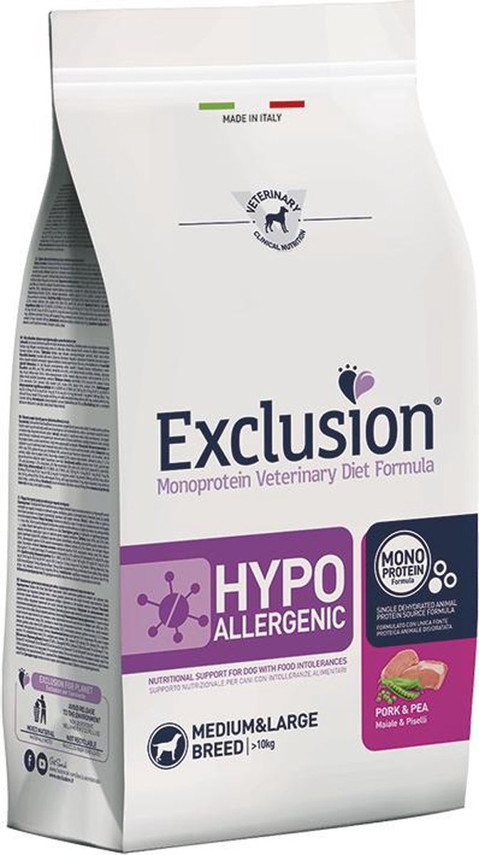 Exclusion Veterinary Hypoallergenic adult pork 12 kilo