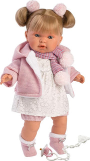 Llorens pop ALEXANDRA gekleed met sjaal 42cm