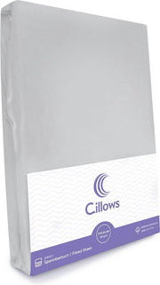 Cillows Premium Jersey Hoeslaken voor Kinderen - 70x150 cm - (tot 20 cm hoogte) - Grijs
