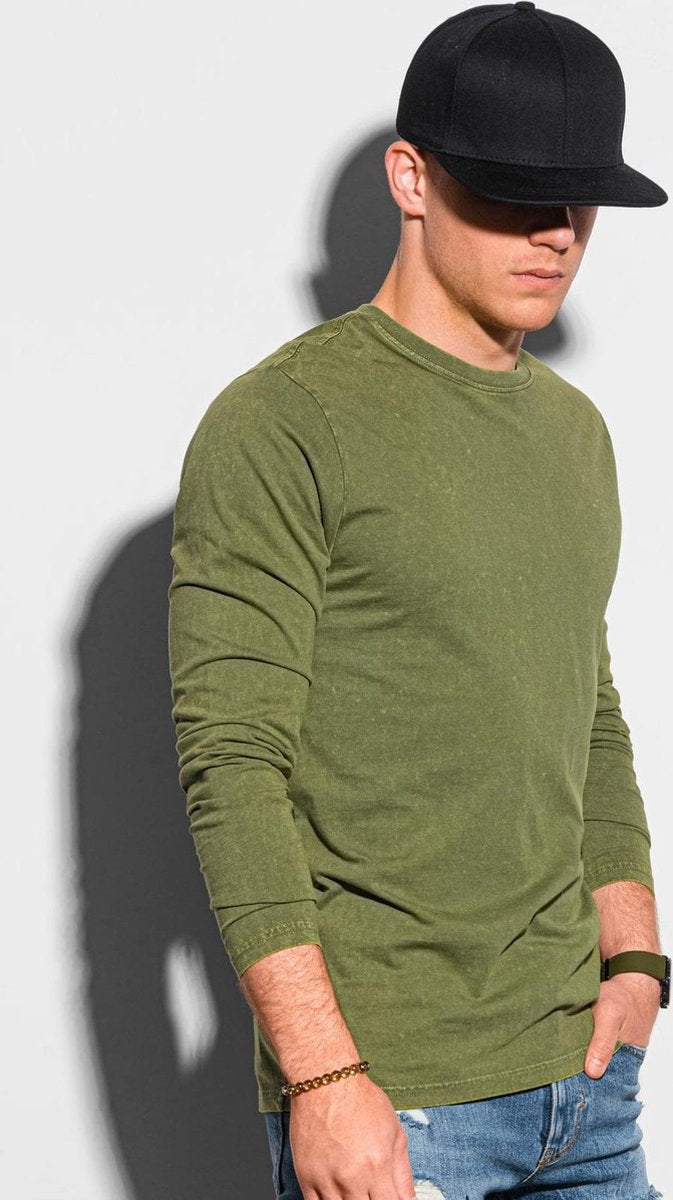 Heren - Longsleeve - Olive Groen - L131-v2