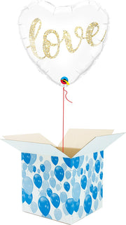 Helium Ballon Hart gevuld met helium - Valentijnsdag - Cadeauverpakking - Love Glitter - Hartjes Folieballon - Helium ballonnen Valentijnsdag