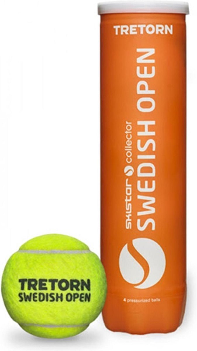 Tretorn SWEDISH OPEN - Tennisballen - Gasgevuld - 4 stuks - Geel