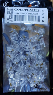 TeleBeni 25X CAT5 CAT5e CAT6 Goldplated  RJ45 krimpconnector