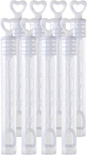8x Bruiloft bellenblaas staafje/buisje met hart 1 x 10 cm - Bellenblazen - Trouwerij/huwelijk - Bruiloftsgasten feestartikelen