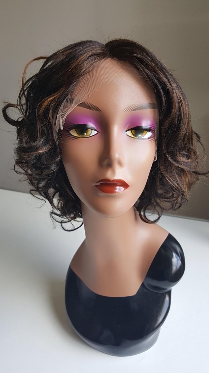 Braziliaanse Remy  haren pruik 12 inch  golf  menselijke haren - none lace pruik