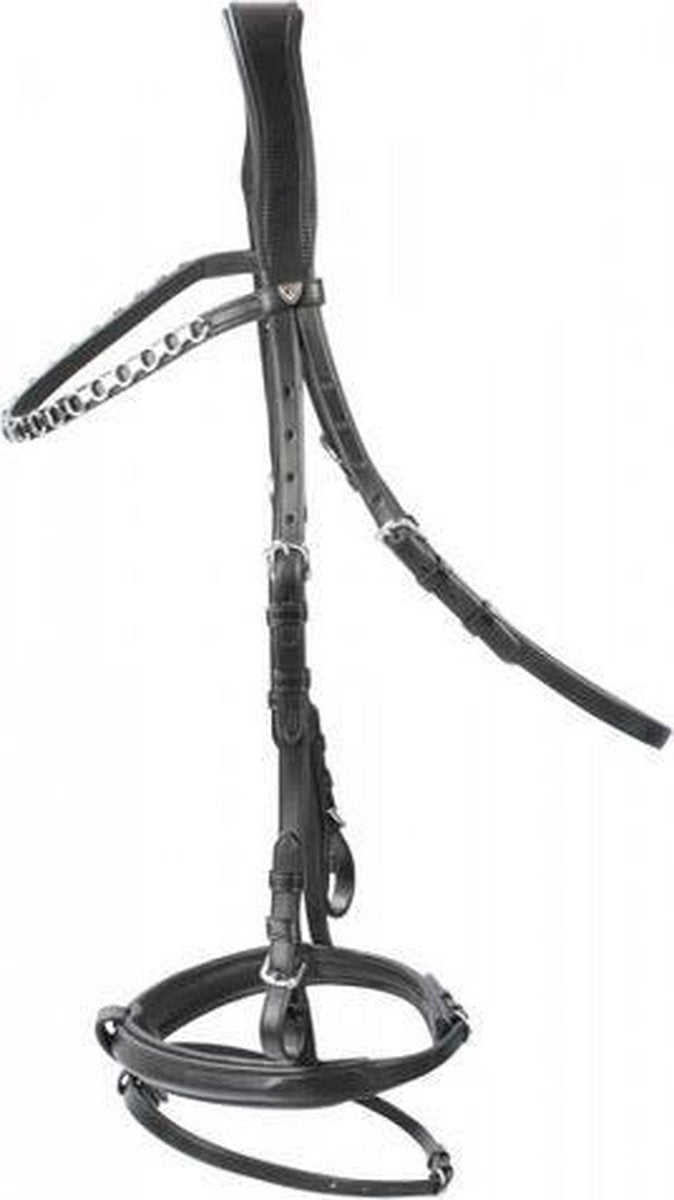 PFIFF Platin trenshoofdstel "Morley FULL Zwart