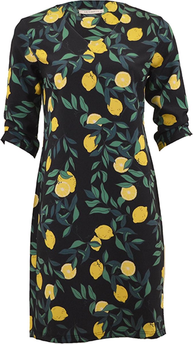 SRNDPTY Jurk Bregje Lemon navy