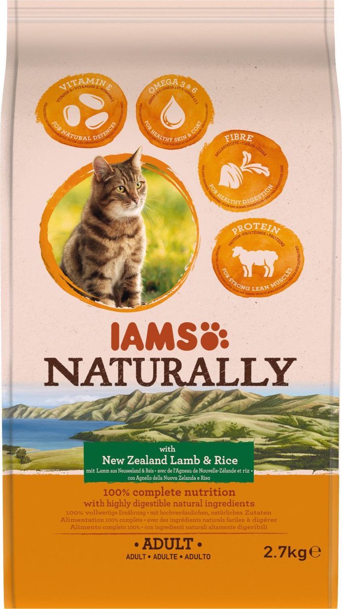 Iams Naturally Cat Adult Lam&Rijst 2.7 kg