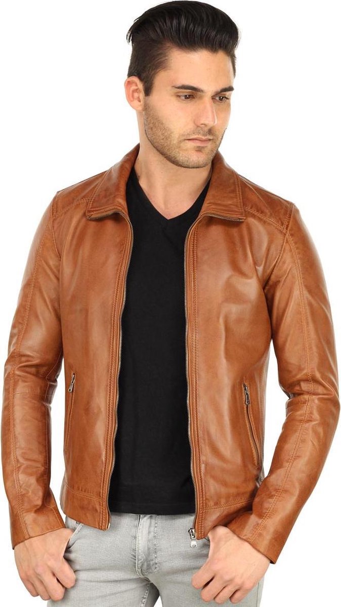 Versano Austin Leren Heren Jas Heren Jack XL - Cognac