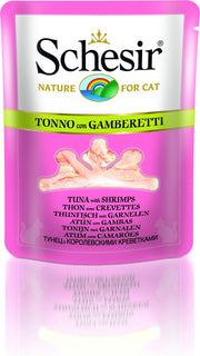 Schesir - Kat - Natvoer - Pouch - Tonijn & Garnalen - 20 zakjes van 70 gram