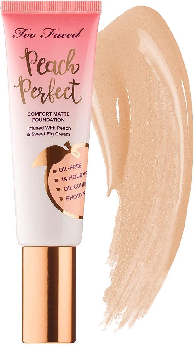 Too Faced Peach Perfect Comfort Matte Foundation - Vanilla - 48 ml - foundation