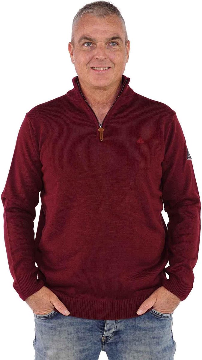 BJØRNSON Pullover Acryl 4 Seizoenen Heren Bordeaux Rood - Maat L - JOAKIM