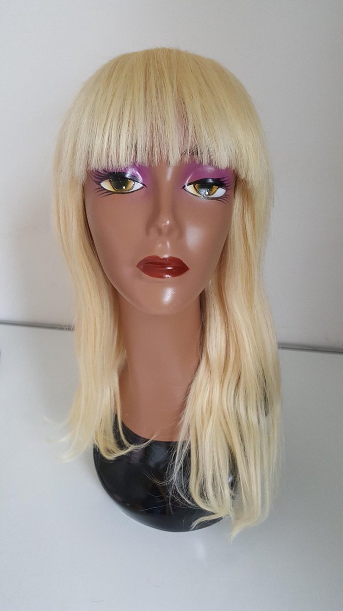 Braziliaanse  Bob Remy pruik 16 inch - 613 licht blonde rechte pruik met pony - Braziliaanse pruik - Braziliaanse haren - real human hair -  echte menselijke haren - none lace pruik