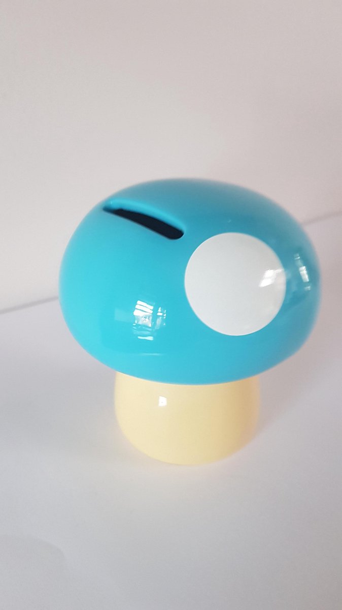 Spaarpot paddestoel blauw