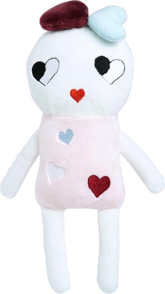 Luckyboysunday Knuffelpop Jr. 20 Cm Polyester Roze/wit