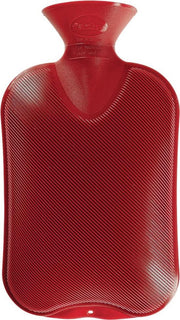 Fashy warm water kruik - dubbelzijdig geribbeld - cranberry - 2 liter